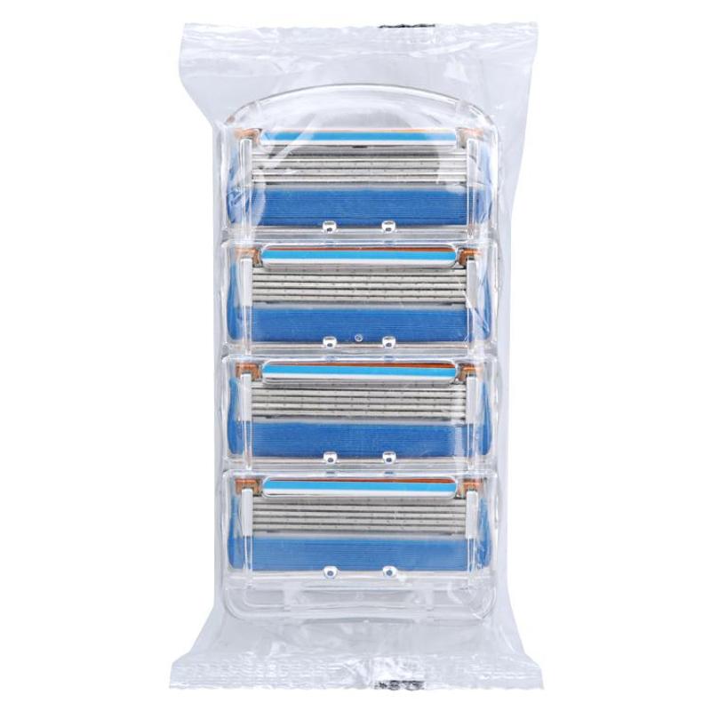 

4 шт. Мужские бритвенные лезвия, высококачественные кассеты для бритья, совместимые с лезвиями для ухода за лицом для мужчин синий