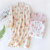 Japanese Crepe Cotton Ladies' Yukata Pajamas Bathrobe - Mid-Length, Absorbent Sleepwear