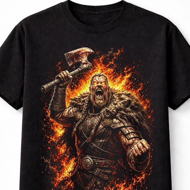 Viking Berserker Warrior Axe Norse Valhalla Graphic Unisex TShirt
