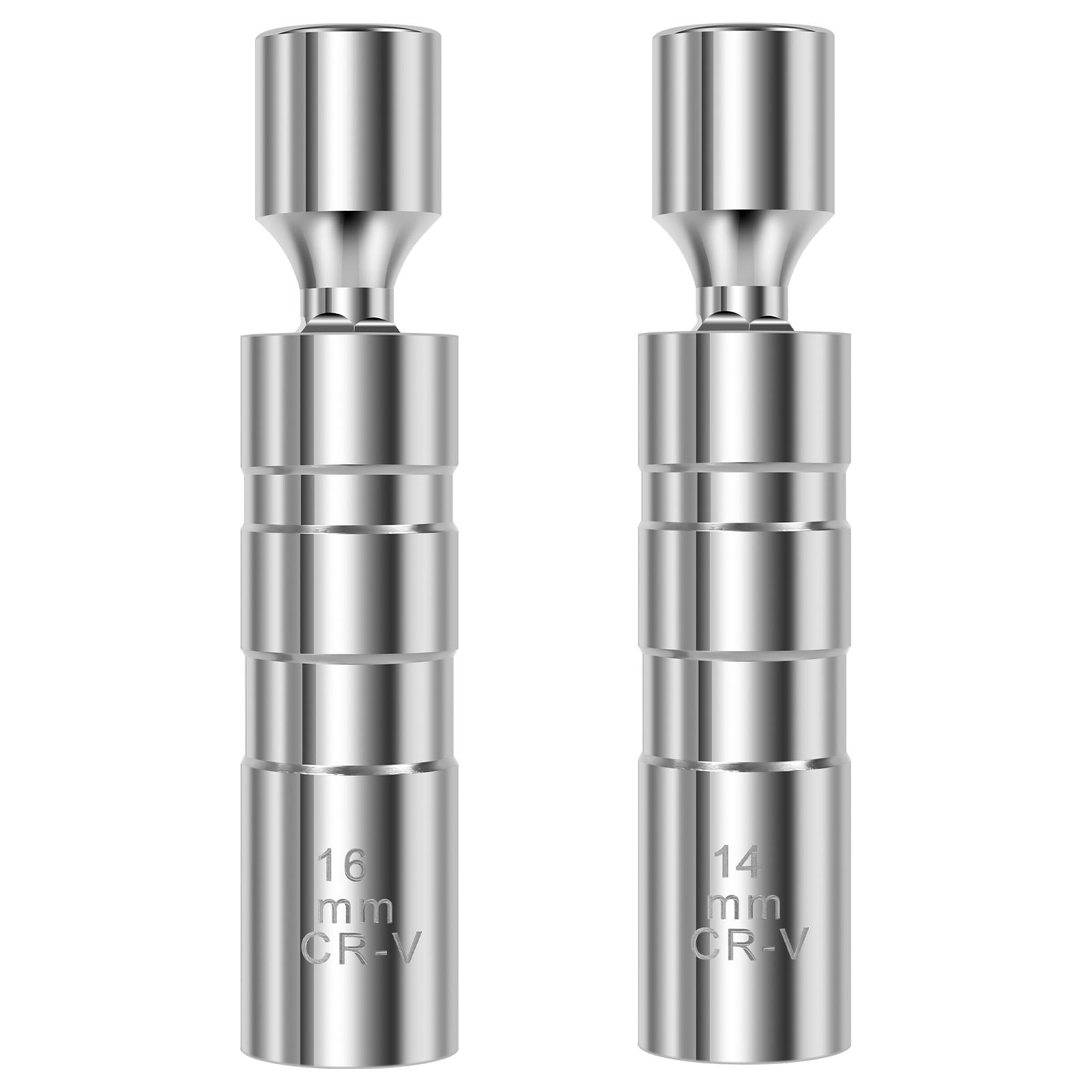 2 шт. Поворотные свечные головки Тонкостенный Привод Инструмент Набор Аксессуаров Гибкое Вращение Свечная Головка Гаечный Ключ Адаптер Ремонт Автомобиля