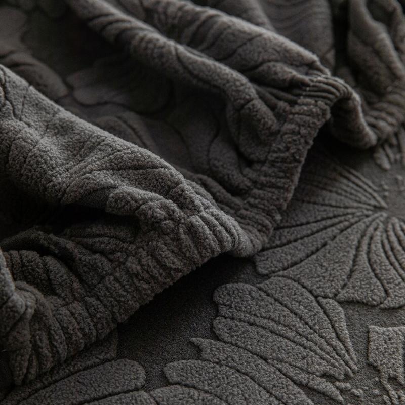 Flowers Jacquard Fleece Sofa Cushion Cover Stretchable Anti-Slip Couch Slipcovers Dustproof Sofa Toppers Furniture Protector