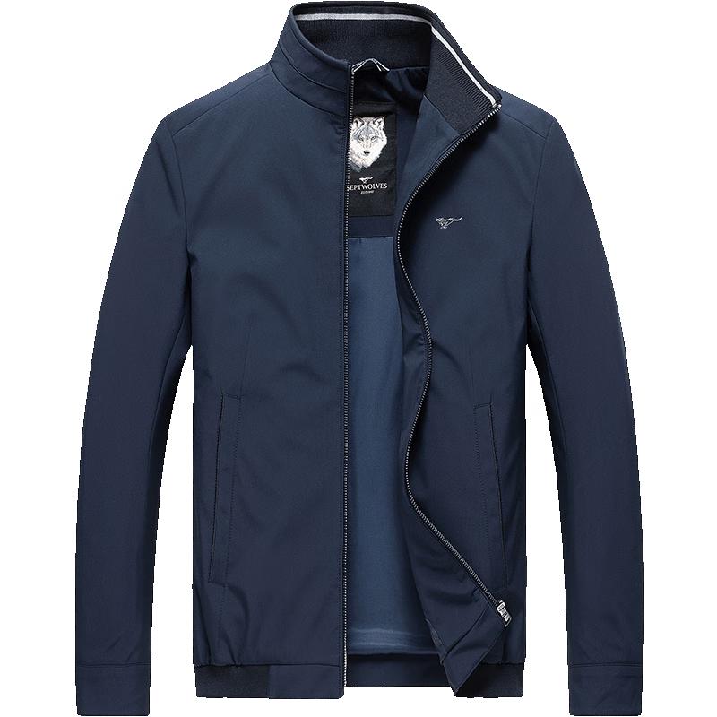 SEPTWOLVES Men's Business Casual Stand-Collar Jacket