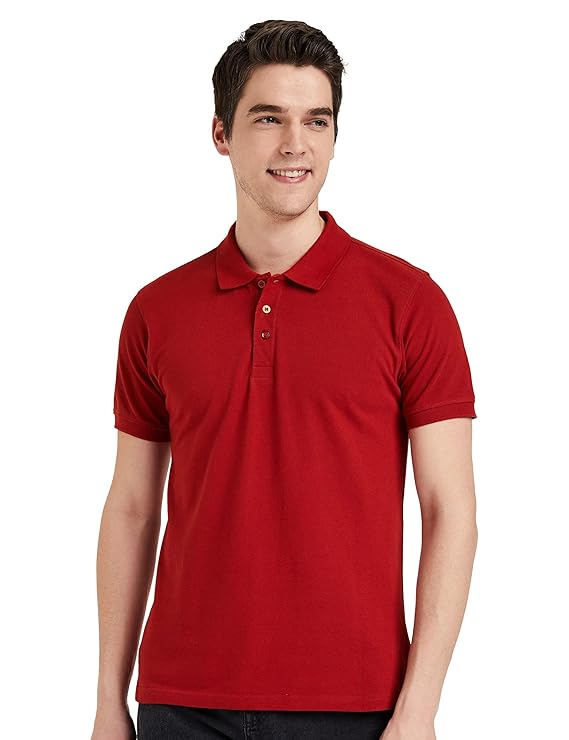 Men s Cotton Rich Solid Polo Tshirt | Collar Tshirts | Half Sleeves | Plain-Regular Fit (Bossa Nova) S