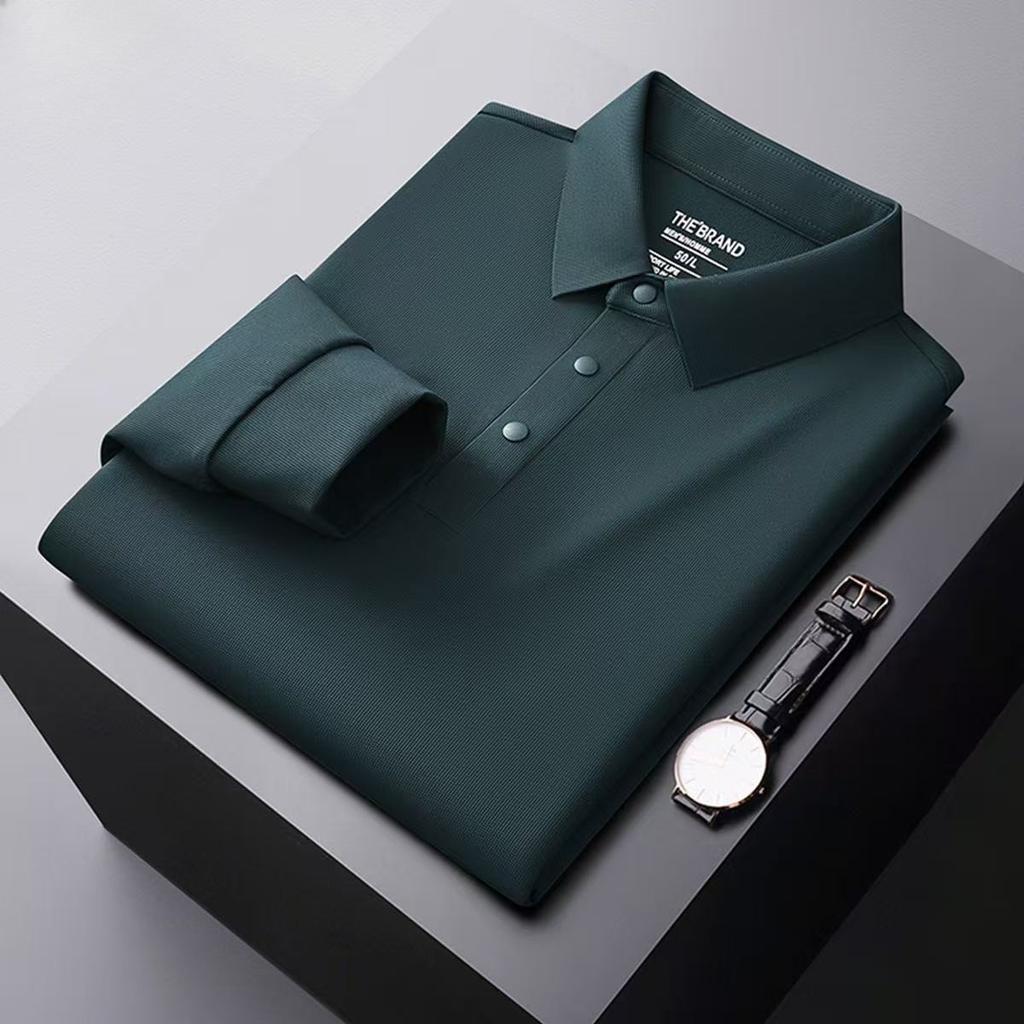 TrendHub Men's Autumn Winter Half-zip Seamless T-shirt  Men's Solid Color All-match