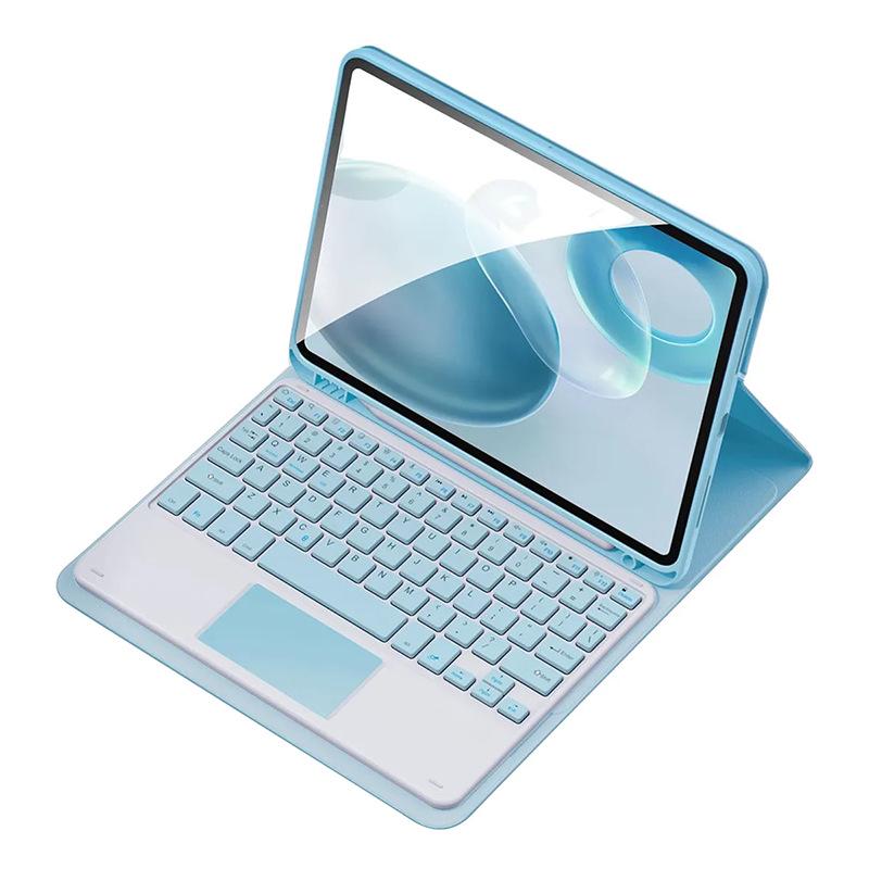 iPad A16 10th Gen Case with Touchpad Backlit Bluetooth Keyboard, Spanish Layout with Ñ