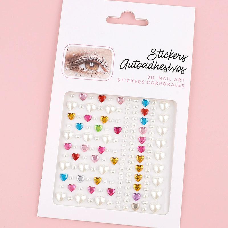 Diamond Eyebrow Tattoo Sticker Glitter Eyeliner Eyebrow Makeup Face Eyes Temporary Tattoo Rock Rhinestone 3D Eyeliner Stickers