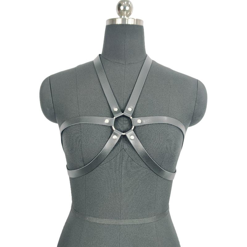 PU Leather Metal Hollow Breast Bondage Sexy Underwear Bra BDSM Slave Belt Adult Products Sex Toys for Couples