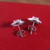 2024 New Hot Brand Vintage Diamond Earrings for Women Luxury Jewelry Fashion Designer Eardrop Pure 925 Silver Lady Stud Earrings