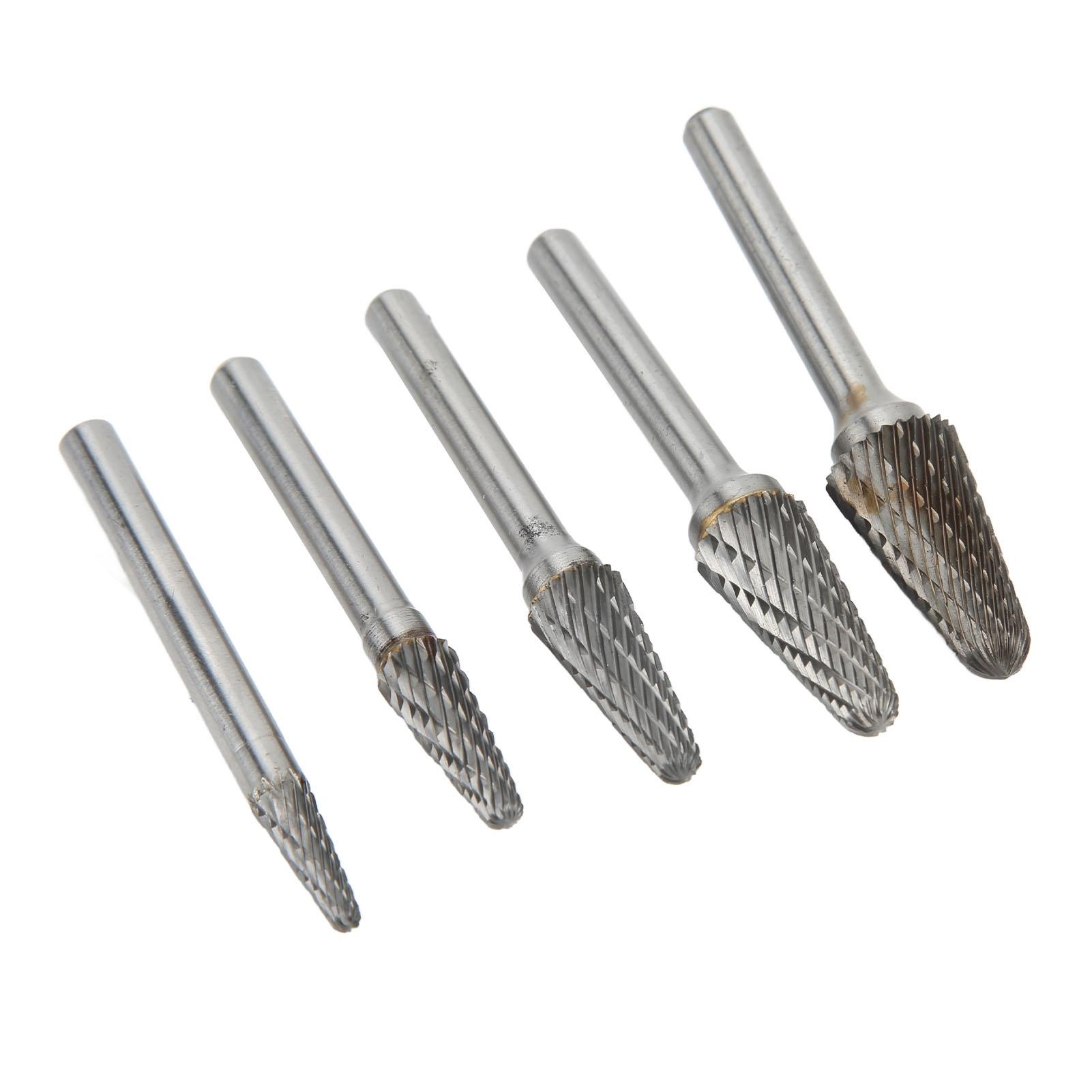 

Набор из 5 твердосплавных борфрез L-типа с двойной насечкой и хвостовиком 6 мм для гравировки и полировки