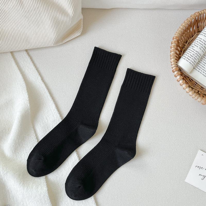 

Кашемировые носки, Женские однотонные носки до середины икры, Женские махровые носки на кулиске, Осенне-зимние шерстяные носки, Утепленные женские носки, Длинные носки 1 pair чёрный