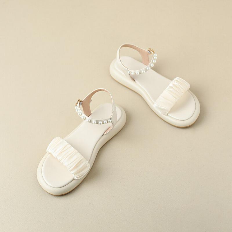 

Summer women s casual sandals comfortable soft-soled non-slip thick-soled sandals buckle empty round head new one-word sandals 39