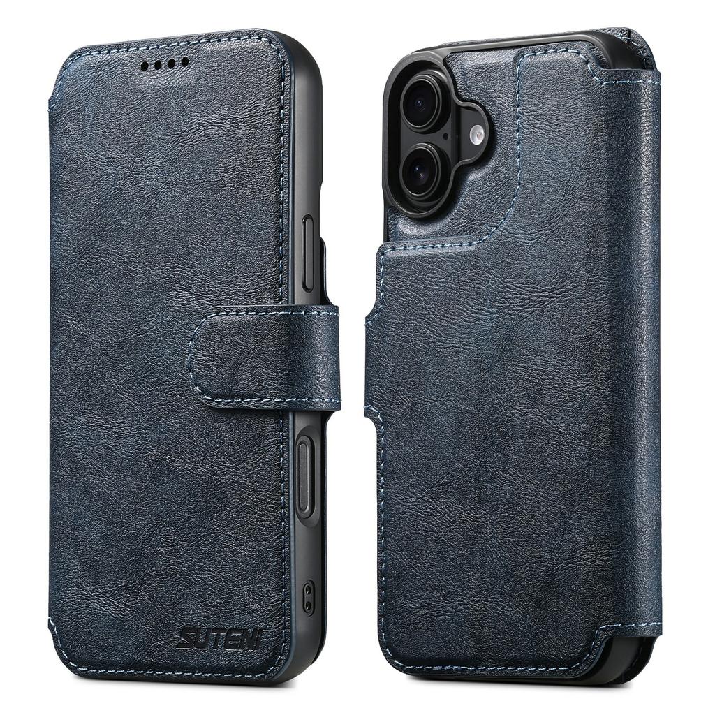 SUTENI Q-05 For iPhone 17 Wallet Case 2 in 1 Detachable Leather Flip Phone Cover with Stand