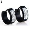 Brincos de argola punk unissex com strass incrustados em aço de titânio