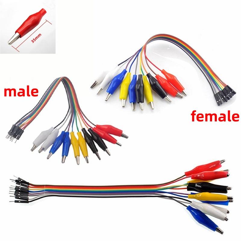 20cm 30cm 10pin Double-end Alligator Clips Jump Wire Male Female Crocodile Clip Test Lead Jumper Wire Line Cable DIY Connection