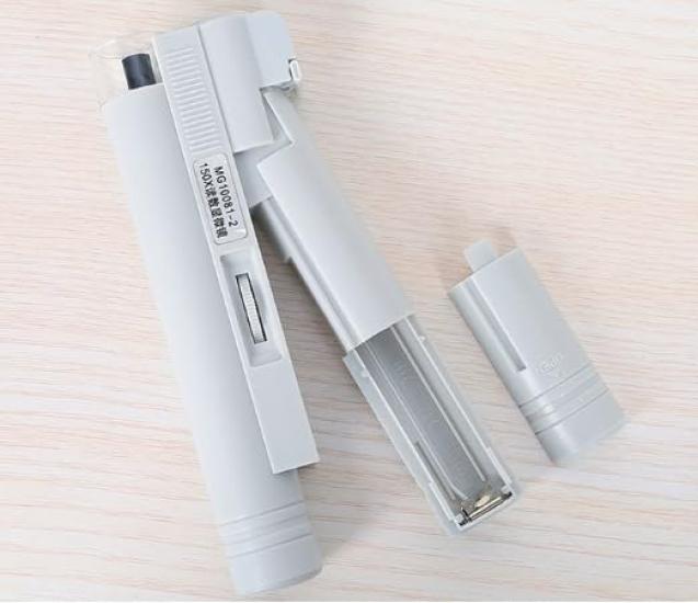 100x Magnification Microscope with Scale Measurement, LED Light, Double Tube, Portable Magnifying Glass with Graduated Scale, Handheld Magnifier for