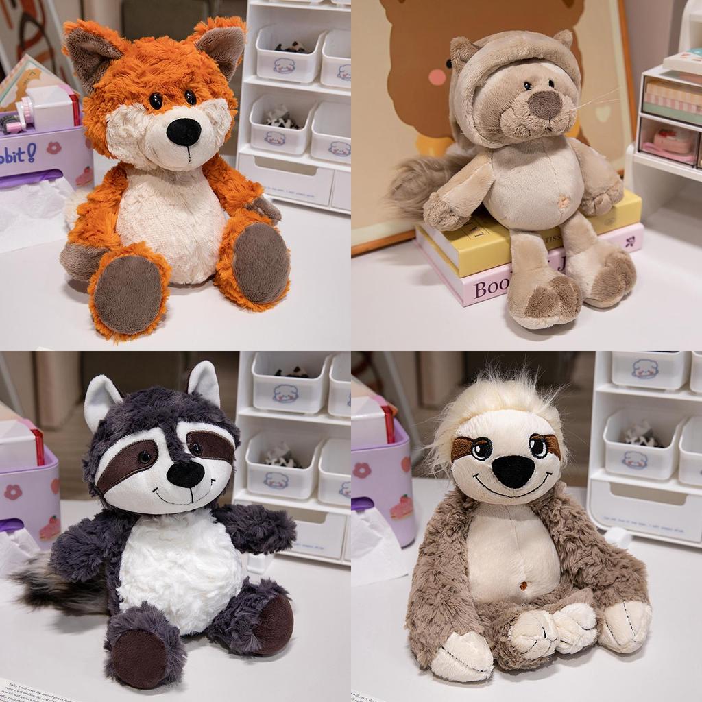 Plüsch Waschbär und Fuchs Tier Spielzeug mit PP Baumwolle für Kinder Geschenk und Schlafzimmer Dekoration