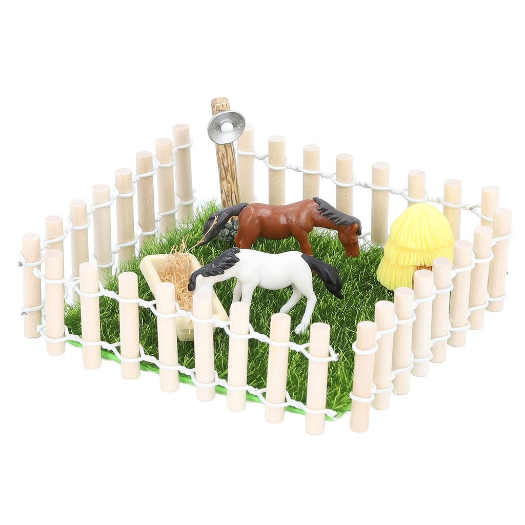 1 : Model Stajni dla Koni Ogrodzenie Skala 12 Model Zagrody Miniaturowej Model Toru Wyścigowego Dekoracyjny Zabawki Małej Stajni dla Koni