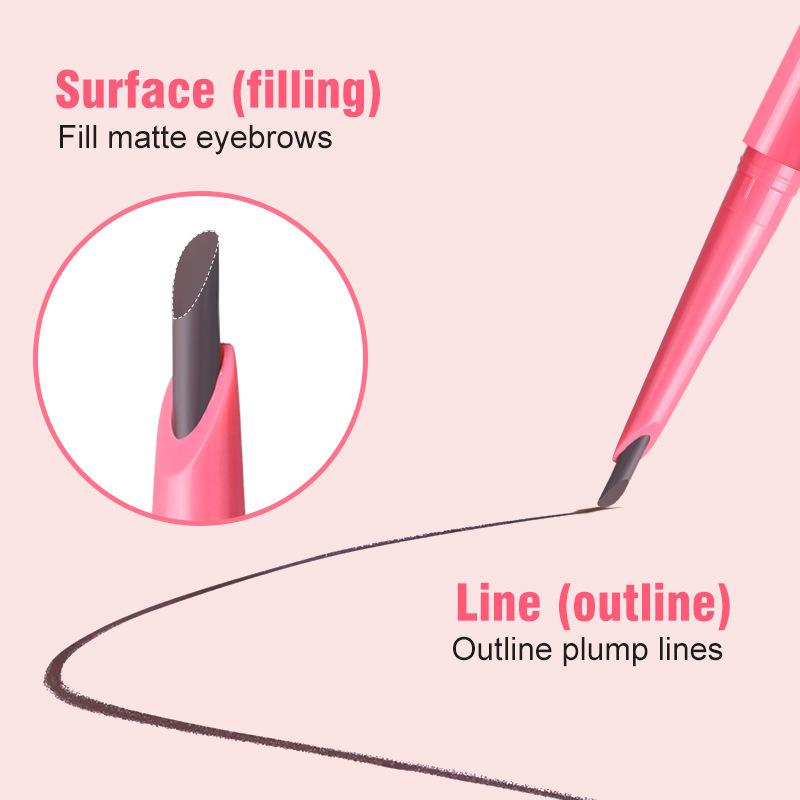 Dual End Eyebrow Pencil with Brush Waterproof Natural Long Lasting Eyebrow Makeup Pen