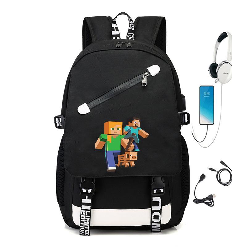 

Мультяшный модный рюкзак в корейском стиле с USB-зарядкой, рюкзак для активного отдыха, студенческий школьный рюкзак, новый No Spec