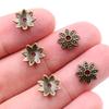 50pcs 8mm 10mm Beads Cap Antique Silver Plated Bronze Flower Shape Bead End Caps Findings For Women Jewelry Making End Caps
