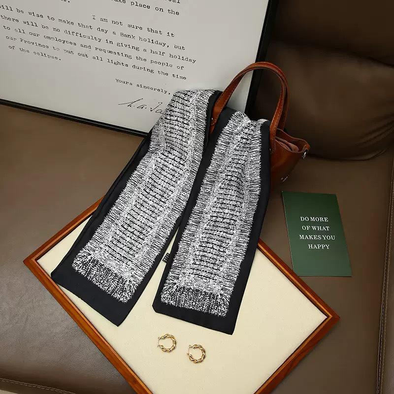 Korean Style Versatile Long Silk Ribbon Scarf
