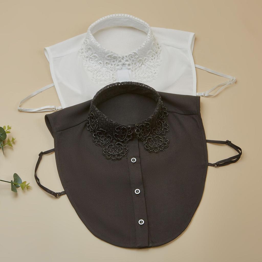 Perfect Match Korean Style Hollow Out Womens Fake Collar Removable Half Shirt Collar Decoration Blouse Detachable False Lapel Blouse Collars