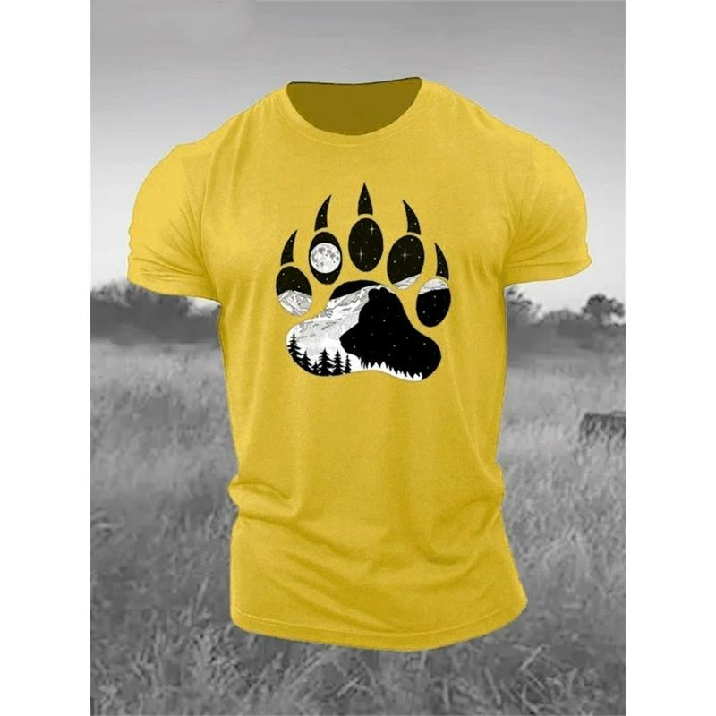 

Мужские футболки с принтом когтя зверя, летние спортивные топы с коротким рукавом, свободные футболки с круглым вырезом, повседневные футболки, уличная одежда, мужская одежда оверсайз 6XL