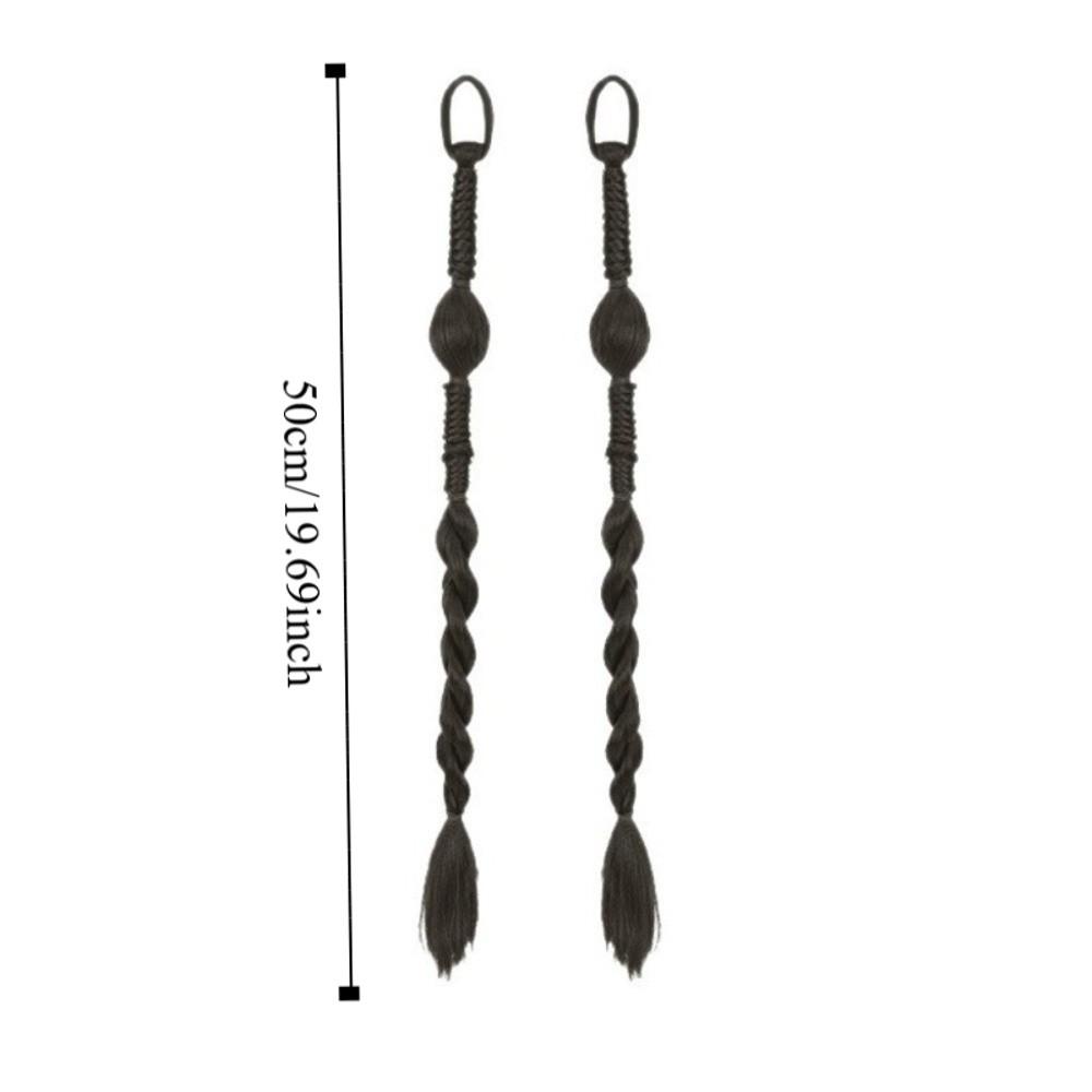 2 Stück Haarverlängerungen Laterne Doppelte geflochtene Perücke Handgefertigt Neue chinesische Stil Perücke Party