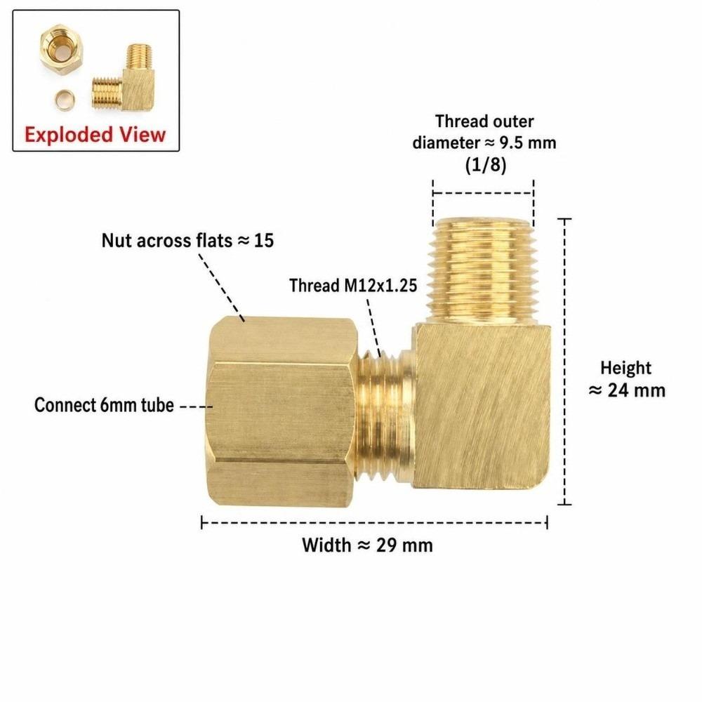 External Thread Compression Tube Fitting 90 Degree Male Elbow Connector Easy Install Tube Elbow