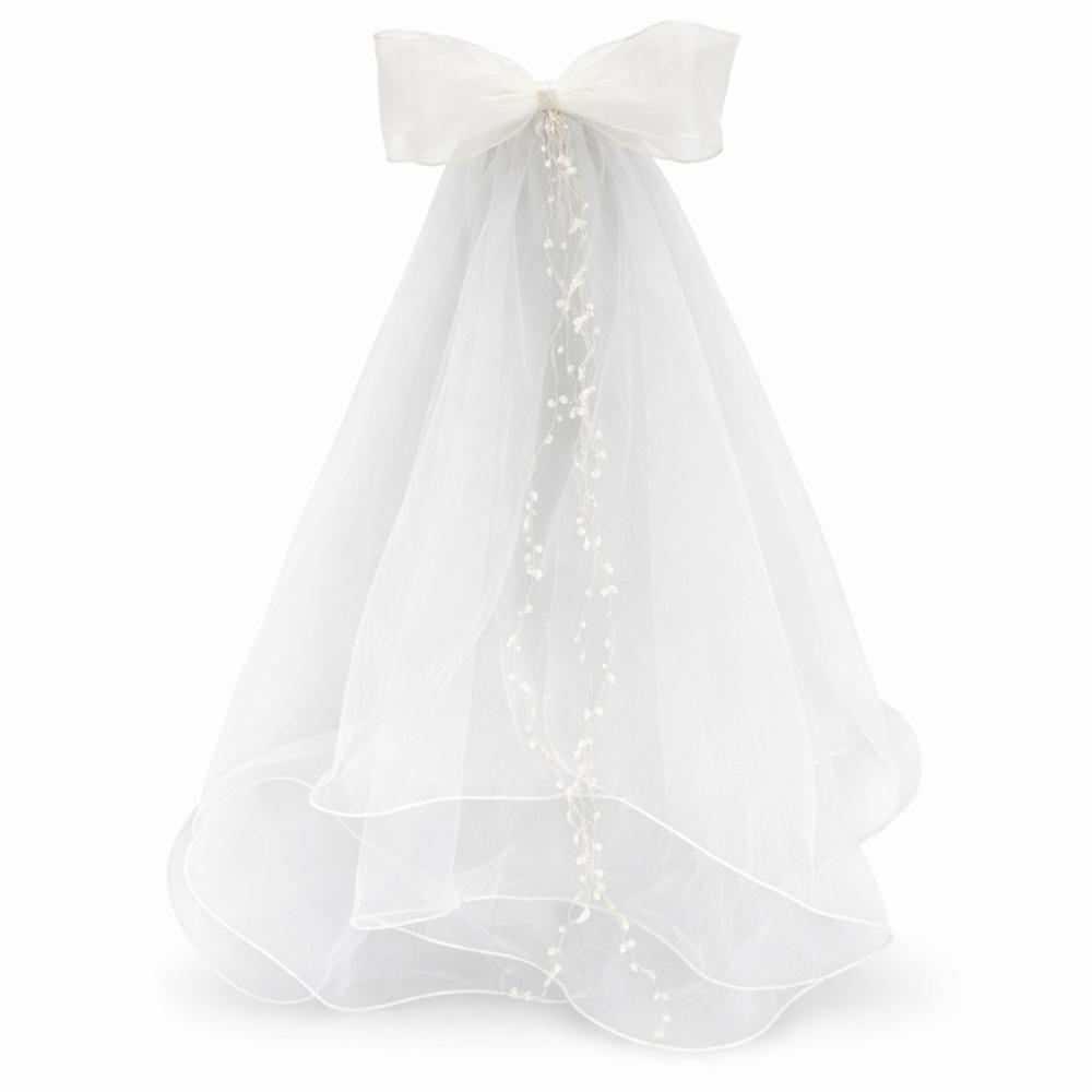 New Pearl Decoration Bridal Veil Mesh Two Layer Wedding Veils Elegant with Comb Bow Veils Hair Accessories