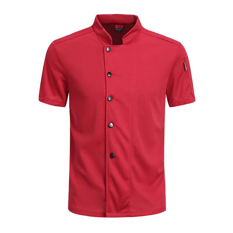 Tenue de Restaurant Respirante Chemise de Travail de Cuisine Manches Courtes Chef Hommes et Femmes Uniforme de Service Alimentaire Cuisine