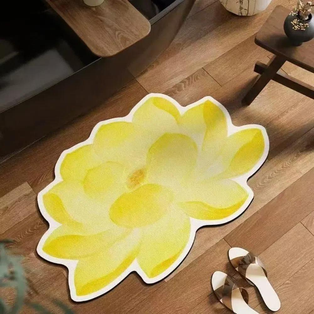 

Special-Shaped Lotus Floor Mat Pastoral Blanket New Flower Carpet Cloakroom C
