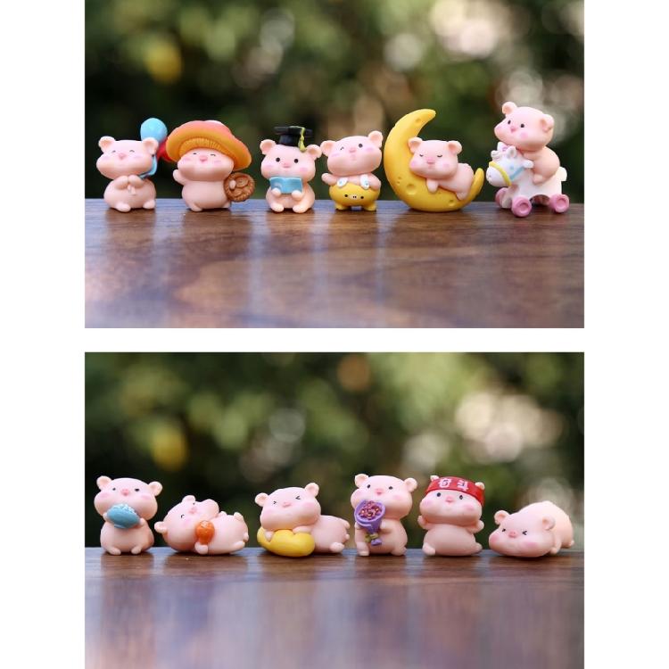 Resin Mini Pigs Miniature Pigs Figurine,Fairys Garden Accessories Garden,Microlandscape,Plant Pot,Bonsais Crafts