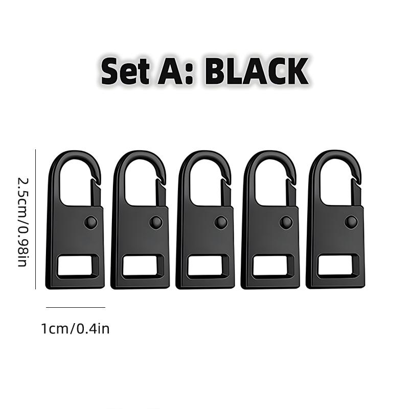 5Pcs Universal Metal Zipper Head Puller DIY Sewing Spring Lock Zipper Sliders Replacement Instant Repair for Clothing Bags Shoes