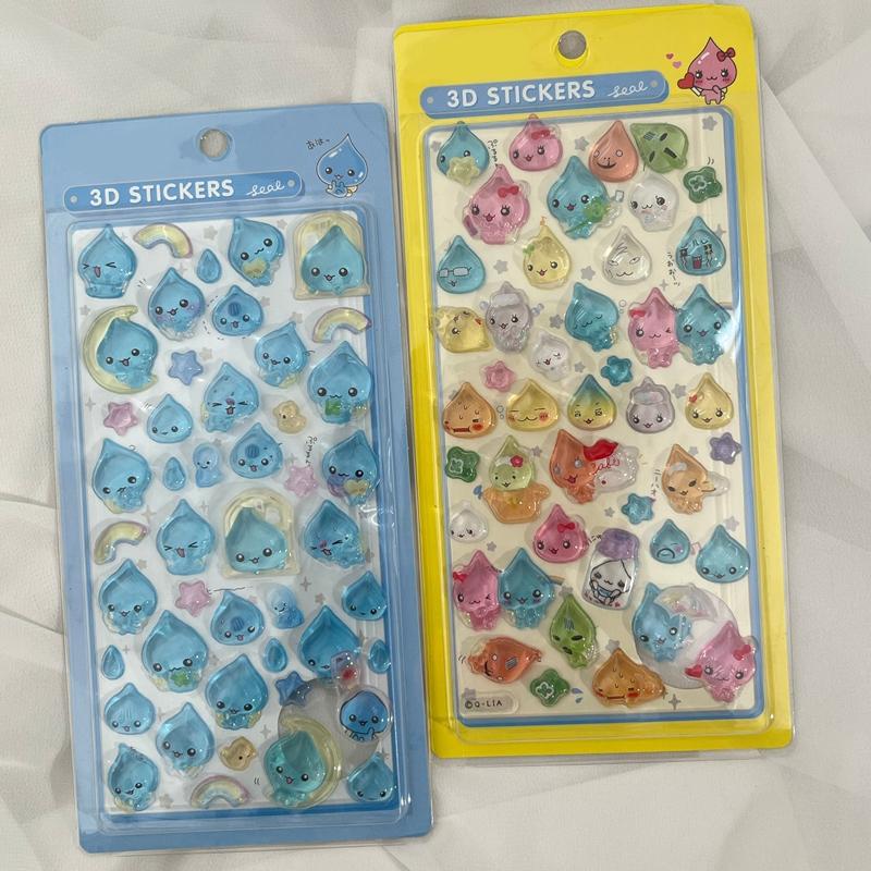 Cartoon 3D Stickers Cute Little Water Drop Sticker Diy Aesthetic Stickers Laptop Phonecase Decal Party Favor Kids Gift