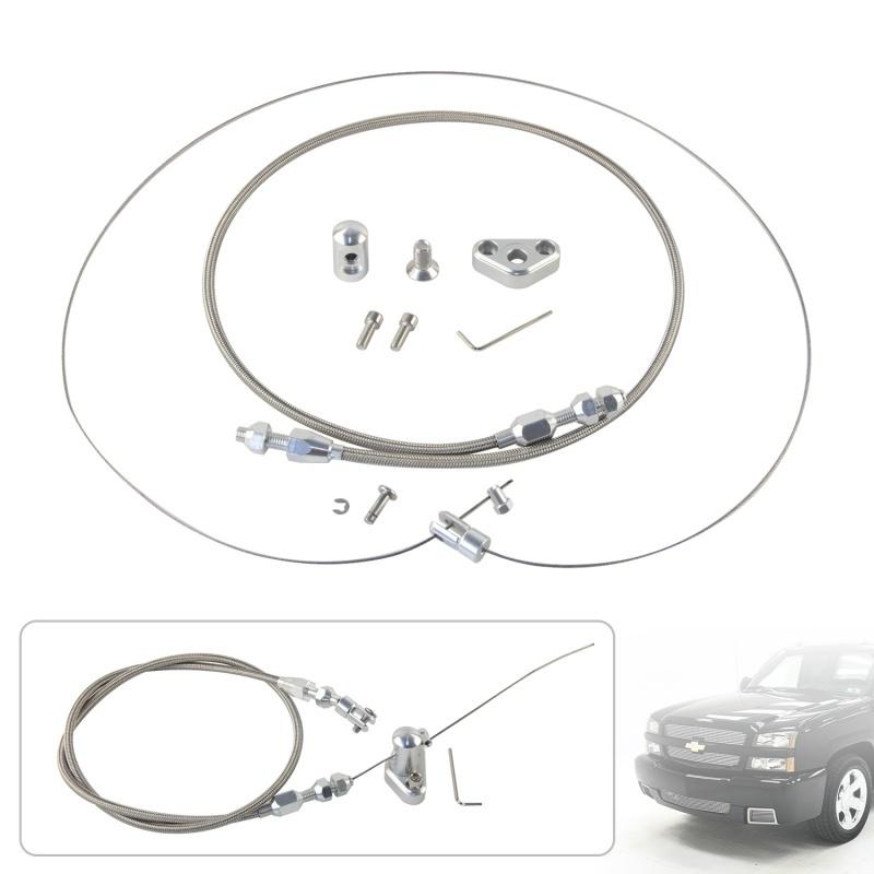 36'' Throttle Cable For Chevy Chevrolet LS1 Swap Conversion Stainless 4.8L 5.3L 6.0L 5.7L Engine 1999-2007 Silver