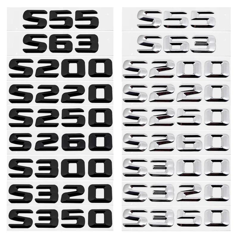 Car Tail Box Letters Stickers 3D Rear Trunk Badge Emblem Decal for Mercedes Benz S55 S63 S200 S220 S250 S260 S300 S320 S350