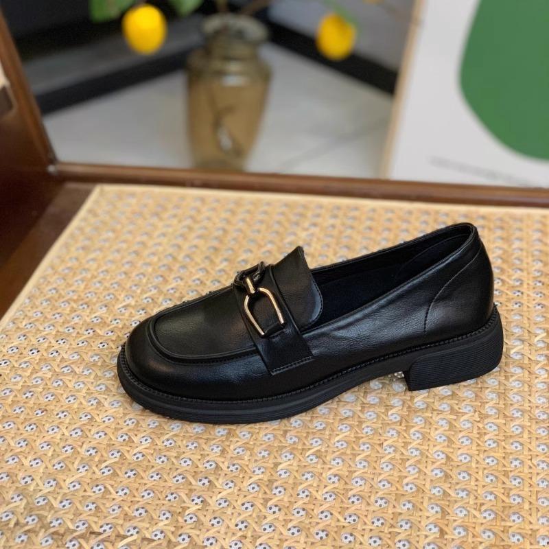 Leather women's shoes spring new small leather shoes one pedal lazy soft sole single shoes children