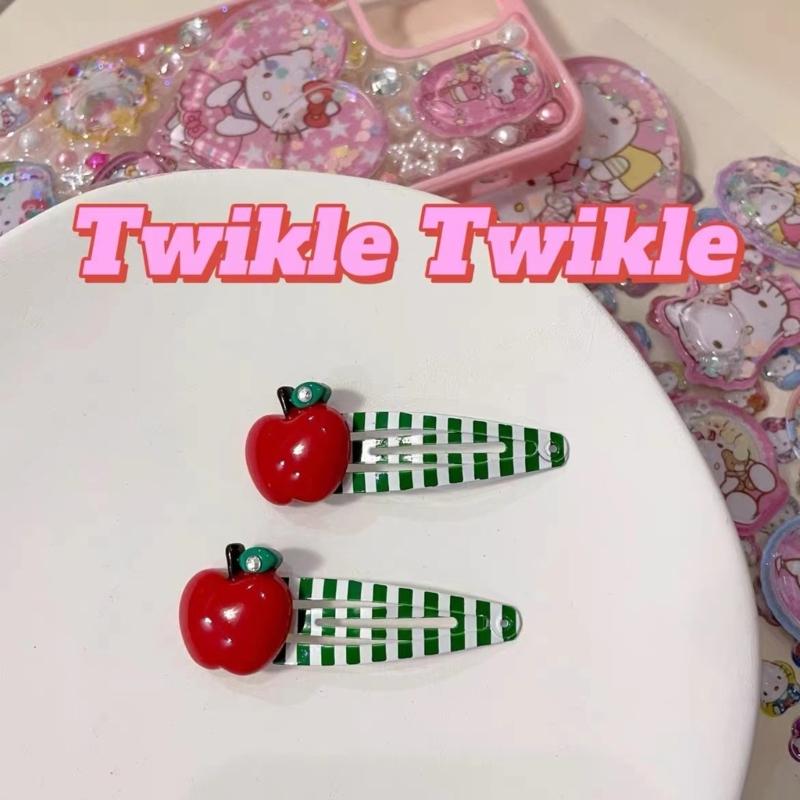 2-Pack Fruit Hair Clip Small Metal Snap Hairpins for Women Kids Toddlers Girls