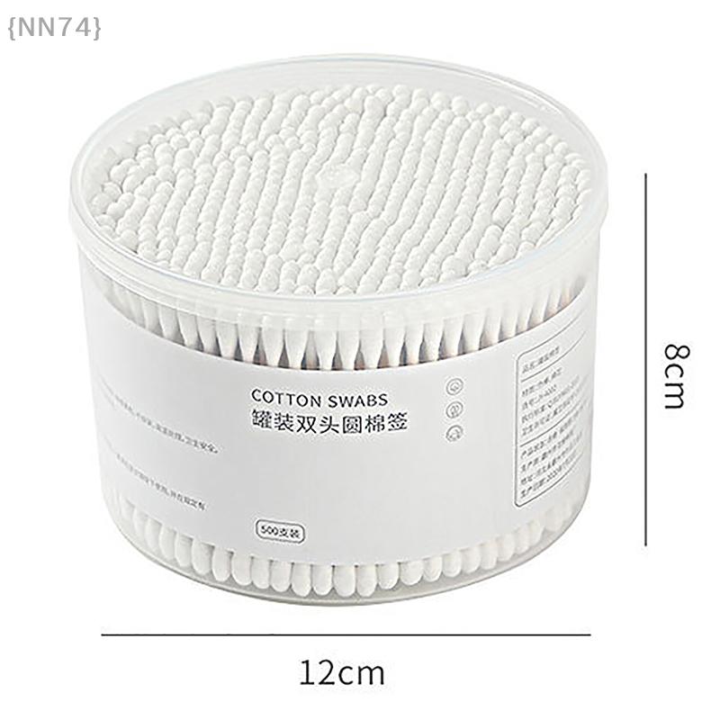 500pcs Boxed Disposable Cosmetic Cotton Double Head Cotton Swab Women Makeup Cotton Buds For Wood Sticks Nose Ears Cleaning Tool