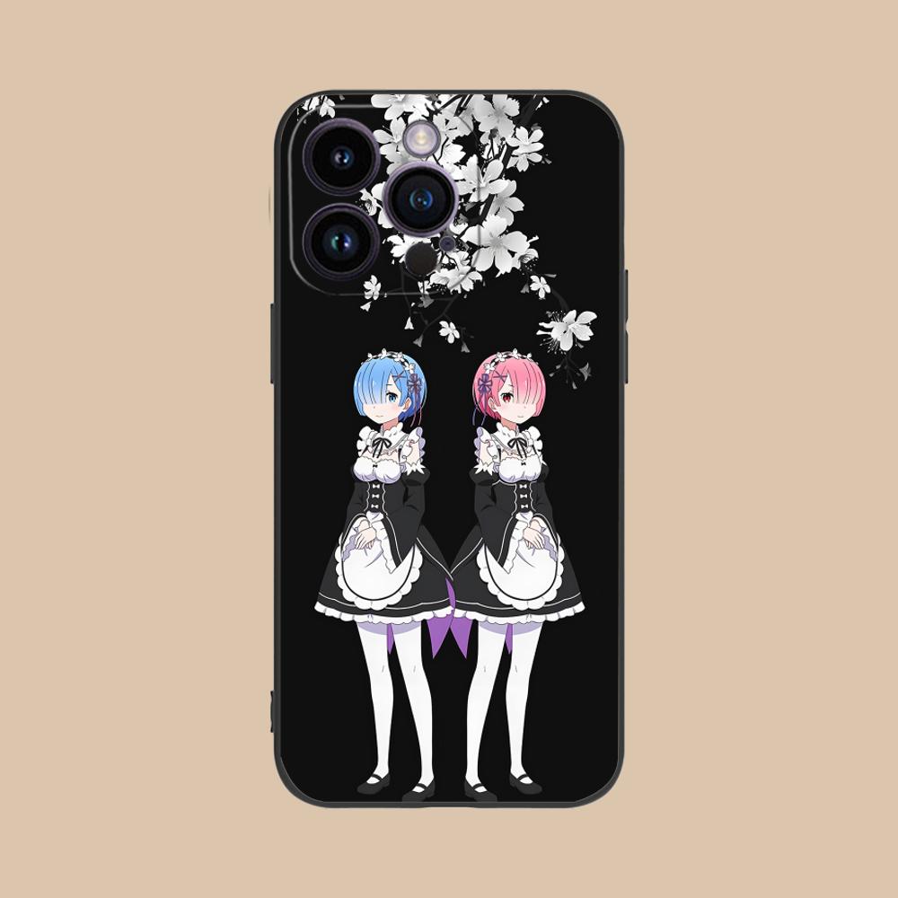 ReZero Rem Ram Matte TPU Mobile Phone Case for iPhone 17 16 15 14 13 12 11 X XR XS 8 7 Air Pro Max Plus Mini Colorful Cover