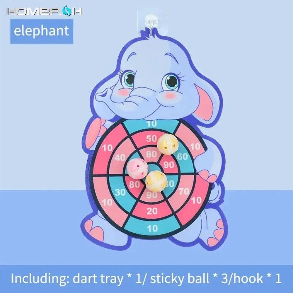 Animal Dart Board for Kids with Sticky Balls Indoor Outdoor Sport Multi Player Party Game.Cartoon Animal Dart Board Toys