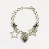 European and American Punk Style Retro Full Diamond Star Love Necklace Female Heavy Industry Advanced Sweet Cool Collarbone Chain