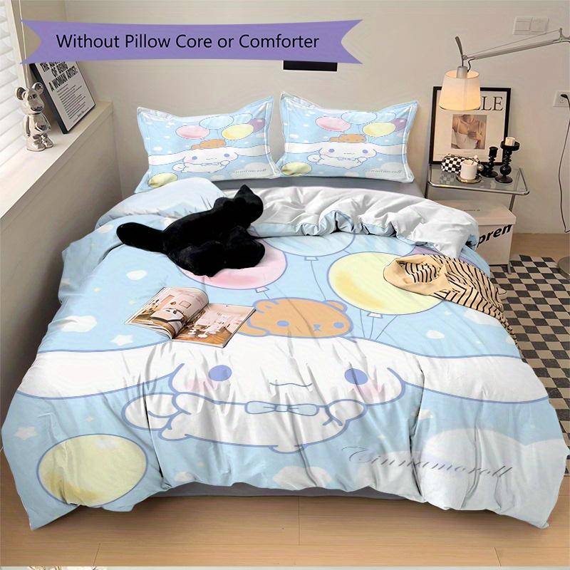 3pcs Balloon Cinnamoroll Idea Print Cover Set Ultra Soft, Breathable, and Comfortable Bedding with Stylish Design for Bedroom and Guest Room Deco
