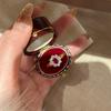 Elegant Women Jewelry Set Pigeon Blood Ruby Ring Red Diamond Earrings Gemstone High Carbon Studs Braided Design Luxury