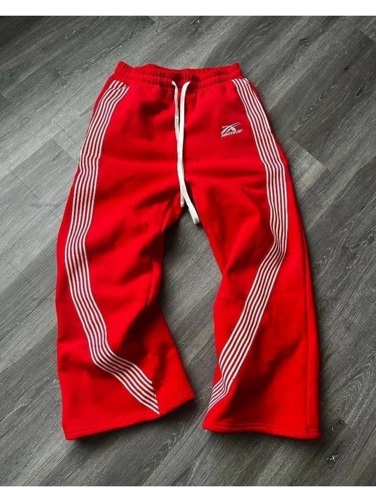 RogueWave Bunte Street Hip-Hop Sweatpants Y2K Harajuku Retro Weitbeinige Hose Amerikanische Oversized Mode Locker und Vielseitig Lässig