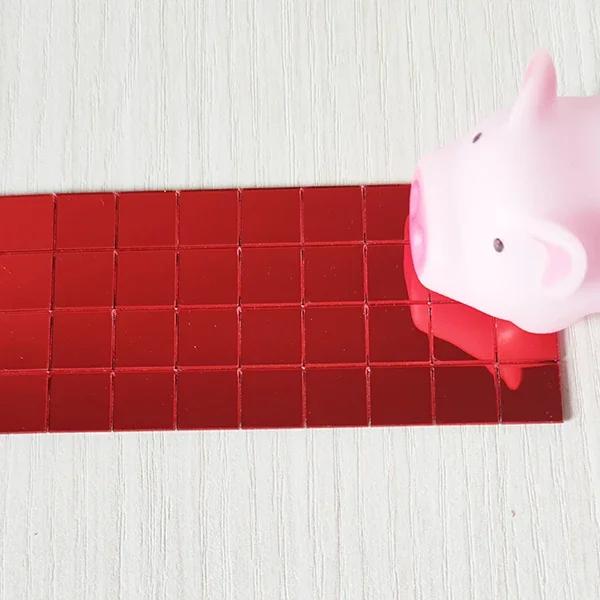 New Grid Self-Adhesive Square Mosaic Tiles Sliver Mirrors Mosaic Sheets For DIY Handmade Crafts Disco Ball Wall Sticker