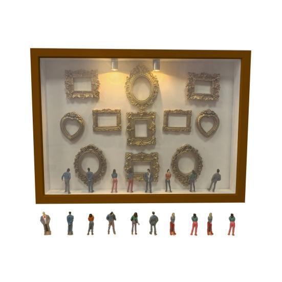 

Mini Museum Silhouette Box with Figure Personalized Small Frames Photo Shadow Box Family Memory Display