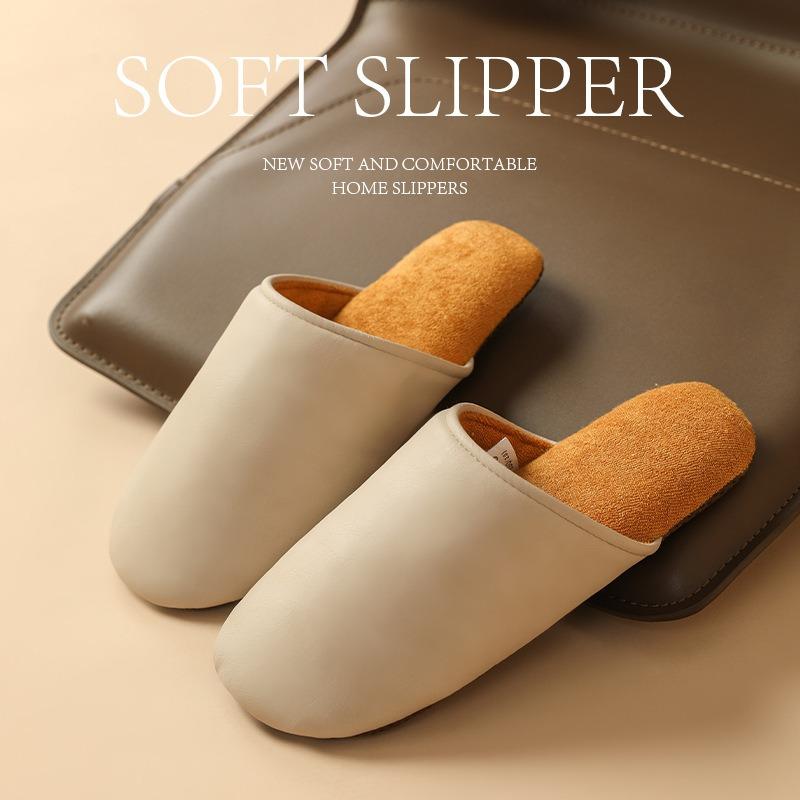 Warm edge silent fabric home soft bottom indoor light couple slippers four seasons comfortable couple bag head slippers women