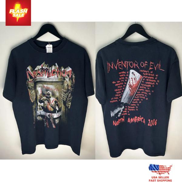 New Apparel Vintage Destruction Inventor Of Evil 2006 Tour Band T-Shirt, Thrash Unisex T-Shirt S